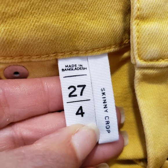 LOFT modern skinny crop soft yellow denim jeans - Picture 8 of 10